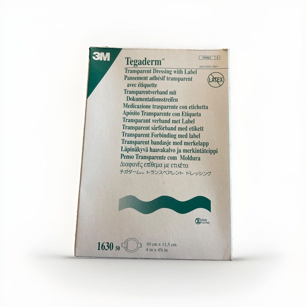 3M Tegaderm Sterile Film Dressing, 1630, (4 in x 4.5 in), Box of 50